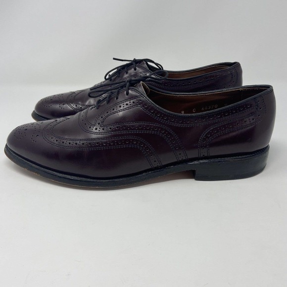 Allen Edmonds Townley Burgundy Leather Wingtip Dress Shoe 4777 Size‎ 9 - Picture 5 of 12